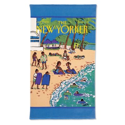 New Yorker Beach Scene Beach Towel Frontgate