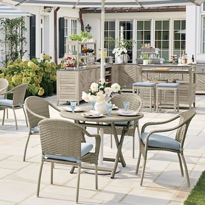 Cafe 5-pc. Curved Back Chairs & Table Set with All-Weather Wicker