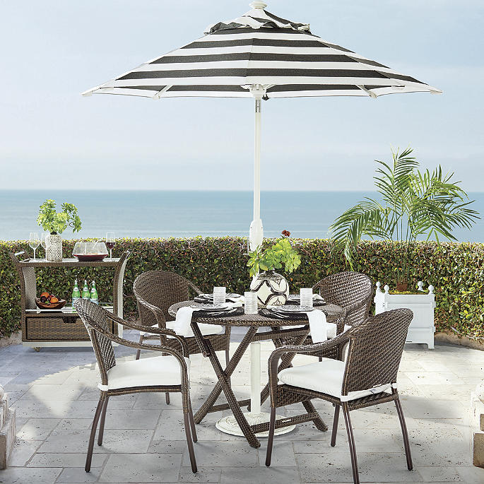 Cafe 5 Pc Curved Back Chairs And Table, Frontgate Outdoor Furniture Umbrellas