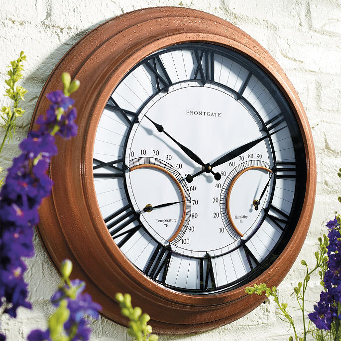 Oxford Outdoor Clock With Thermometer, Outdoor Clock Temperature