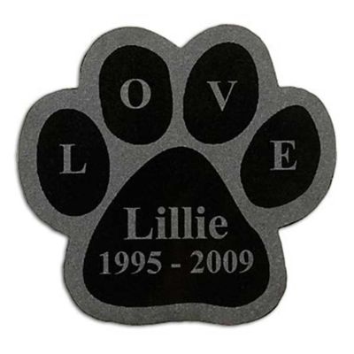 Laser Engraved Paw Print Pet Memorial Plaque | Frontgate