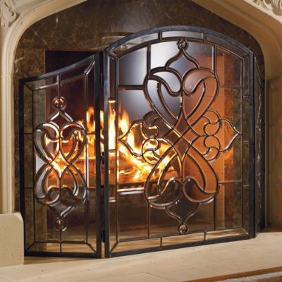 Isla Glass Fireplace Screen Frontgate