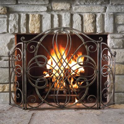 Volterra Fireplace Screen | Frontgate