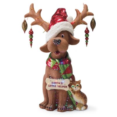 Santa's Little Yelper Reindog Figure | Frontgate