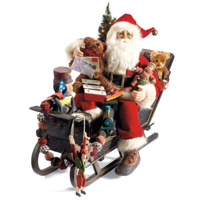 Santa Figure in Vintage Sleigh | Frontgate