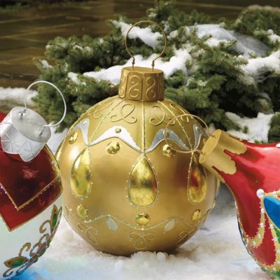 Giant Gold Fiber-optic Ornament | Frontgate