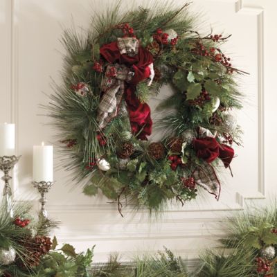 Christmas Plaid Wreath | Frontgate