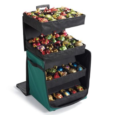 ornament storage box on wheels large