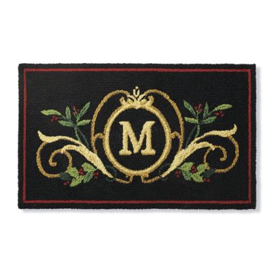 Festive Monogrammed Door Mat Frontgate