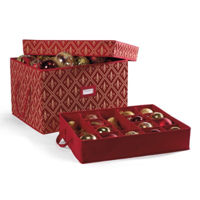 Red Fleur De Lis Ornament Storage Boxes Frontgate
