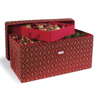 Red Fleur De Lis Ornament Storage Trunk Frontgate