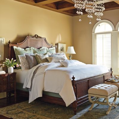 Beauvier Mahogany French Cane Bed