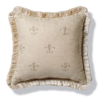 Fleur De Lis Truffle Outdoor Throw Pillow Frontgate