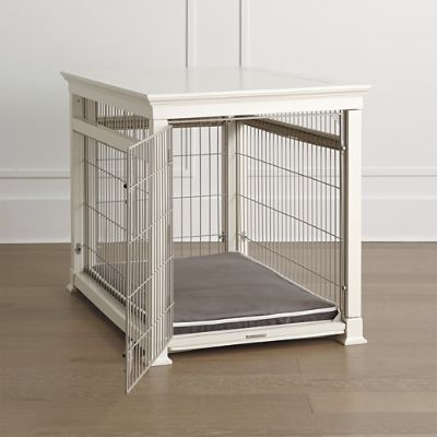 Luxury White Pet Residence Dog Crate Frontgate