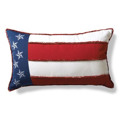 American Flag Embroidered Outdoor Lumbar Pillow | Frontgate