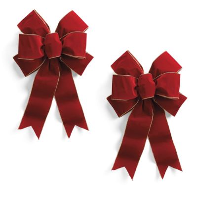 Burgundy Outdoor Christmas Bows 