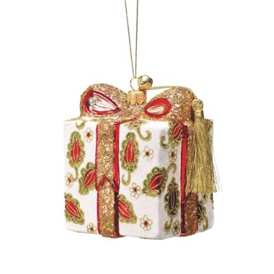 Presently Paisley JingleNog Ornament Frontgate