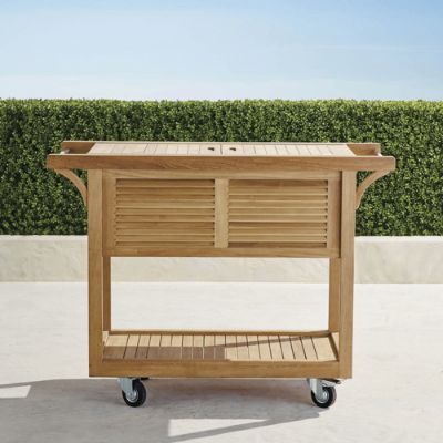Teak Bar Cart with Beverage Tub
