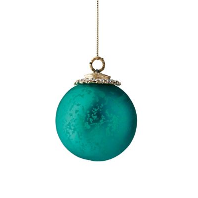 Matte Teal Mini Antique Ornaments, Set of Six Frontgate