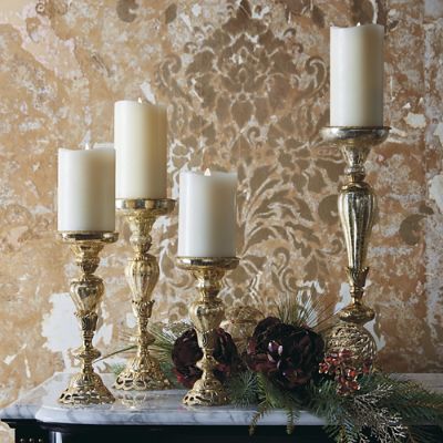 Crackle Glass Candle Holder Frontgate
