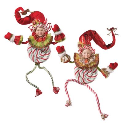 Set of Two Candy Cane Elves Frontgate
