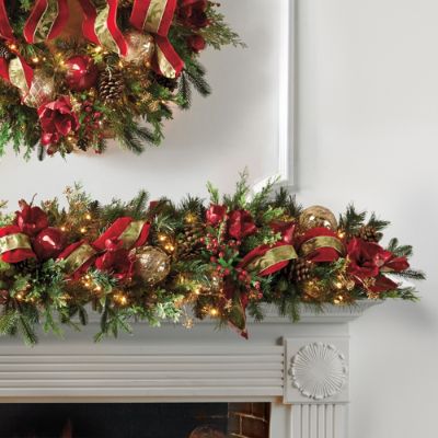 Christmas Joy Decorated Pre-Lit Garland | Frontgate