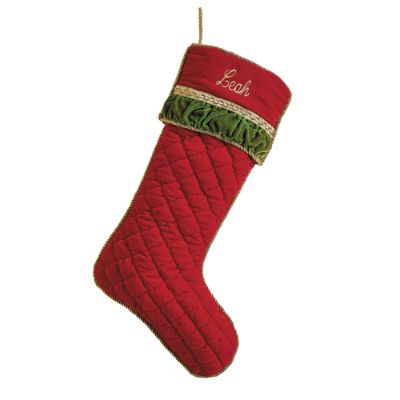 Glad Tidings Red Quilted Christmas Stocking | Frontgate