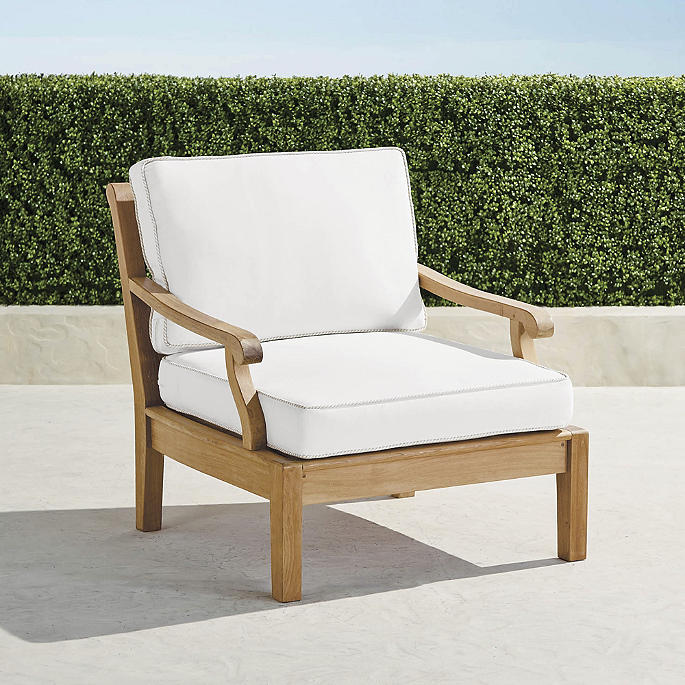 Frontgate Cassara Teak Sofa replacement CHAIR Cushion SUNBRELLA DAFFODIL PRINT 