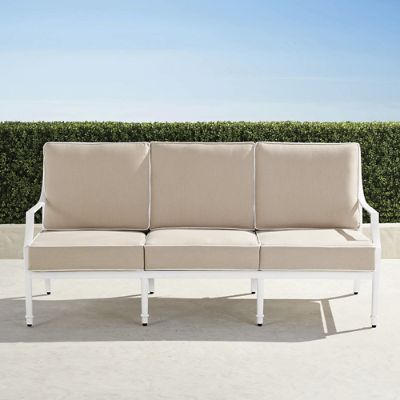 Grayson Sofa with Cushions in White Aluminum