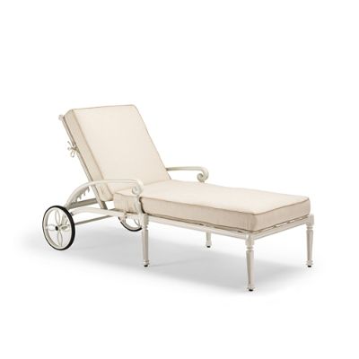 Carlisle Chaise Lounge with Cushions in Parisian Ivory Finish Frontgate