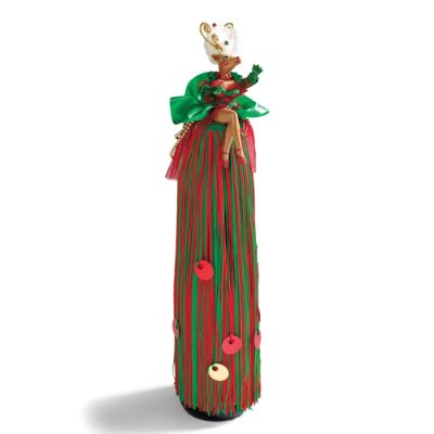Kick Line Reindeer Wine Bottle Tassel Frontgate