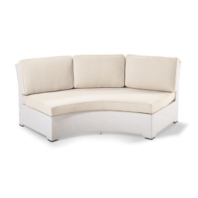 Palermo Armless Curved Sofa with Cushions in White Finish | Frontgate