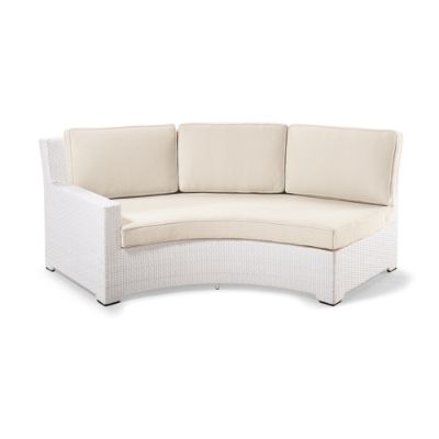 Palermo Left-facing Curved Sofa with Cushions in White Finish | Frontgate