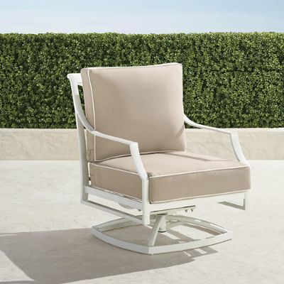 Grayson Swivel Lounge Chair with Cushions in White Finish