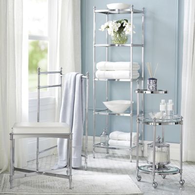 Bathroom Storage Floor Standing Over the Toilet Organizer Shelves 3 Shelf  Chrome