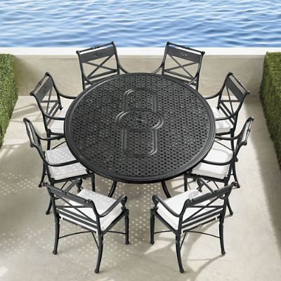 9 piece round discount outdoor dining set