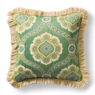 Rochele Grass Outdoor Pillow With Fringe Frontgate