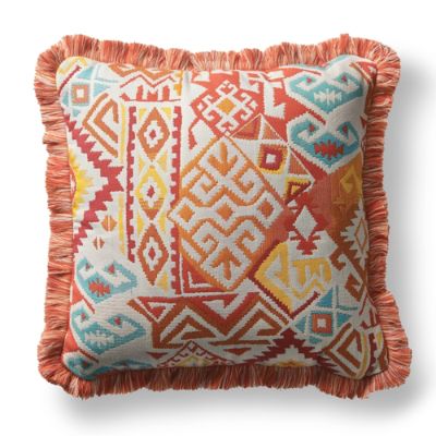 Kilim Chic Fiesta Outdoor Pillow with Fringe | Frontgate