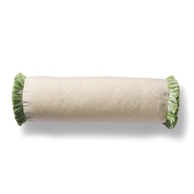 Montego Stripe Natural Bolster Pillow with Fringe Frontgate