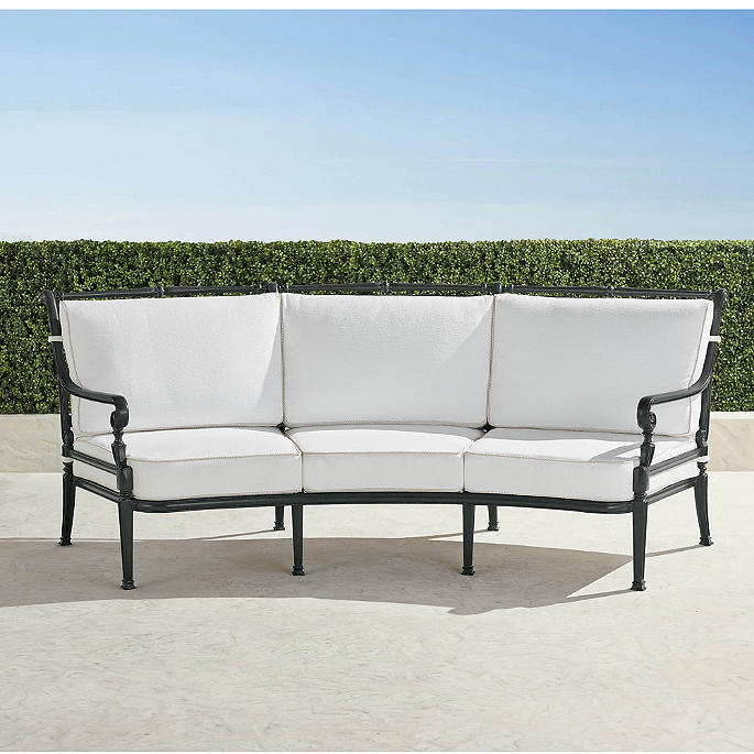 Carlisle Curved Sofa With Cushions In Onyx Finish Frontgate