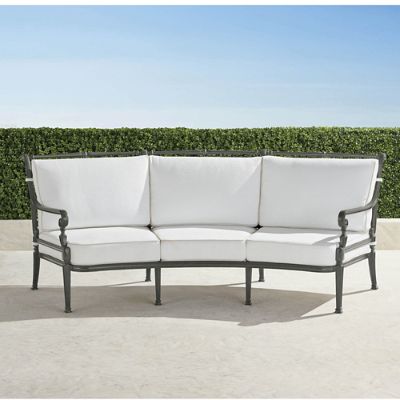 Carlisle Curved Sofa With Cushions In Slate Finish Frontgate