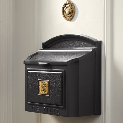 Monogrammed wall mount mailbox oversized rustproof aluminum with