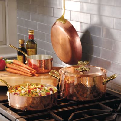 5pc. Hammered Copper Cookware Set Frontgate