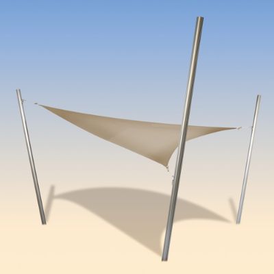 Ingenua Triangular Shade Sail System with Three Poles Frontgate