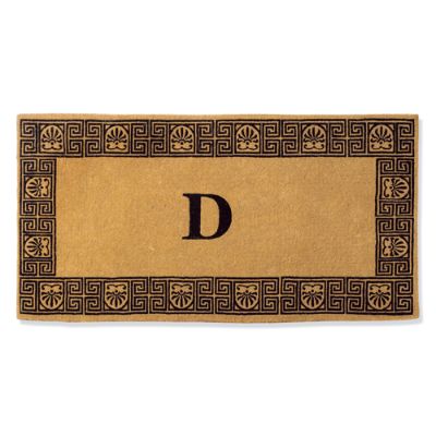 Greek Key Single Initial Door Mat Frontgate