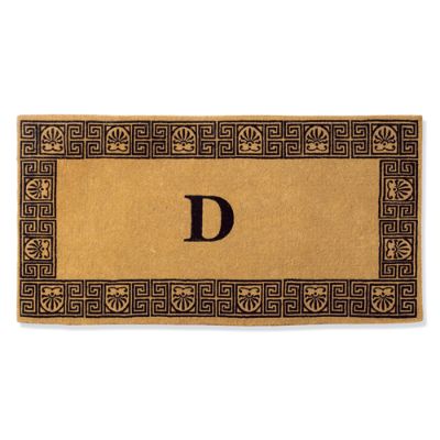 Greek Key Single Initial Door Mat Frontgate