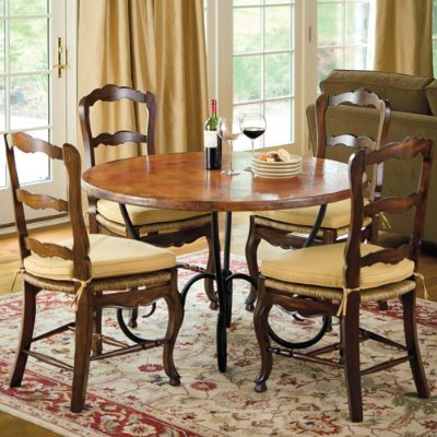 Milano Copper Top Dining Table And Clermont Chairs