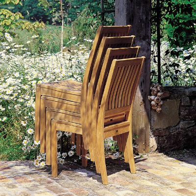 Kingston Teak Stacking Chairs by Gloster Frontgate