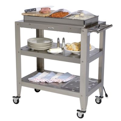 Family Size Buffet Warming Cart with Cutting Board Frontgate
