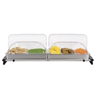 Grand Countertop Buffet Server with Roll Top Lids Frontgate